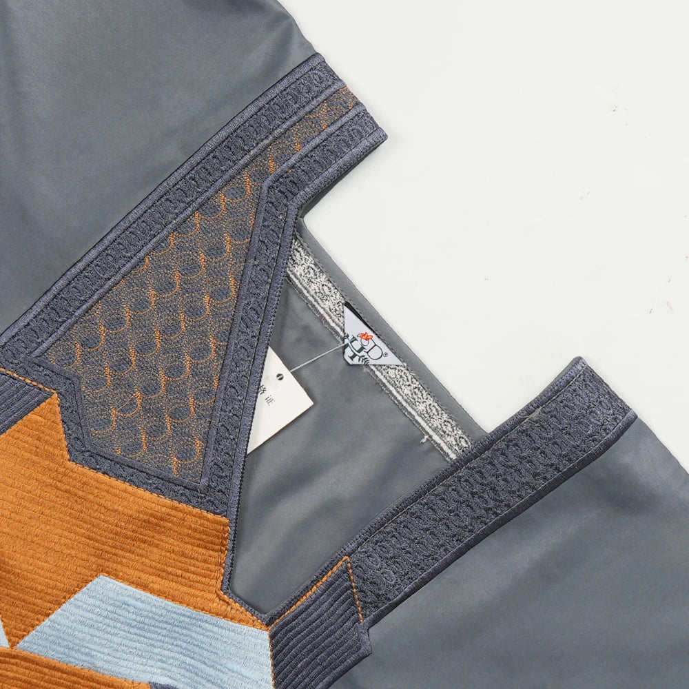 Men's 3-Piece African Embroidery Set | Gray Plus Size Traditional Wear 2025