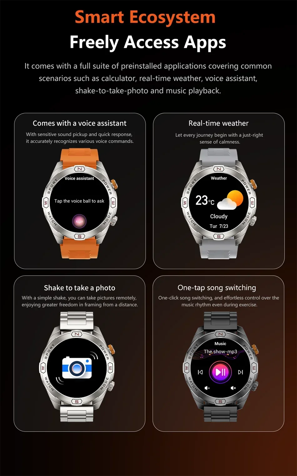 Military Grade 1200 mAh Battery Smart Watch Men LED Flashlight Outdoor Sports Fitness Tracker Compass Bluetooth Call Smartwatch