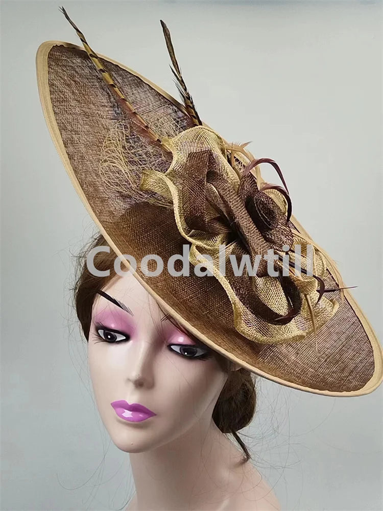 Wedding Pillbox Fascinator Hat Fashion Flower Headwear Women Formal Dress Party Royal Ascot Hair Accessories Feather Chapeau