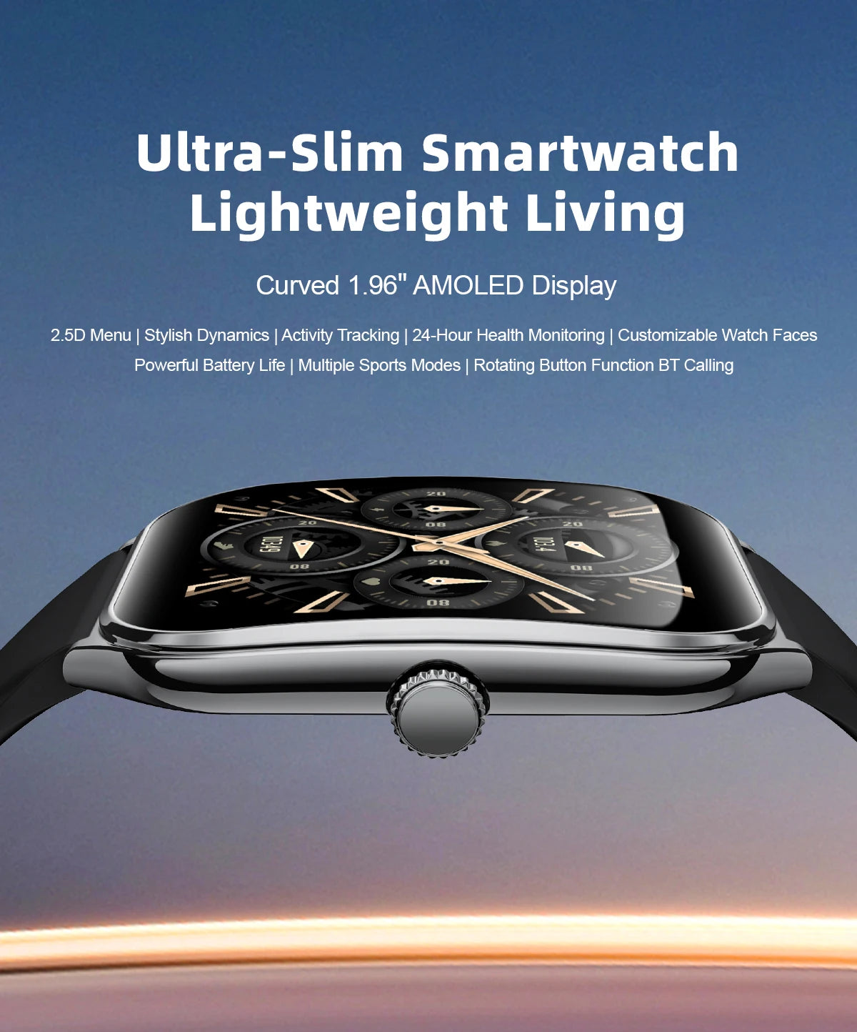 New Ultra Thin Smart Watch men 1.96" AMOLED 360*360 HD Pixel Display Always Show Time Bluetooth Call Reminder Smartwatch Ladies