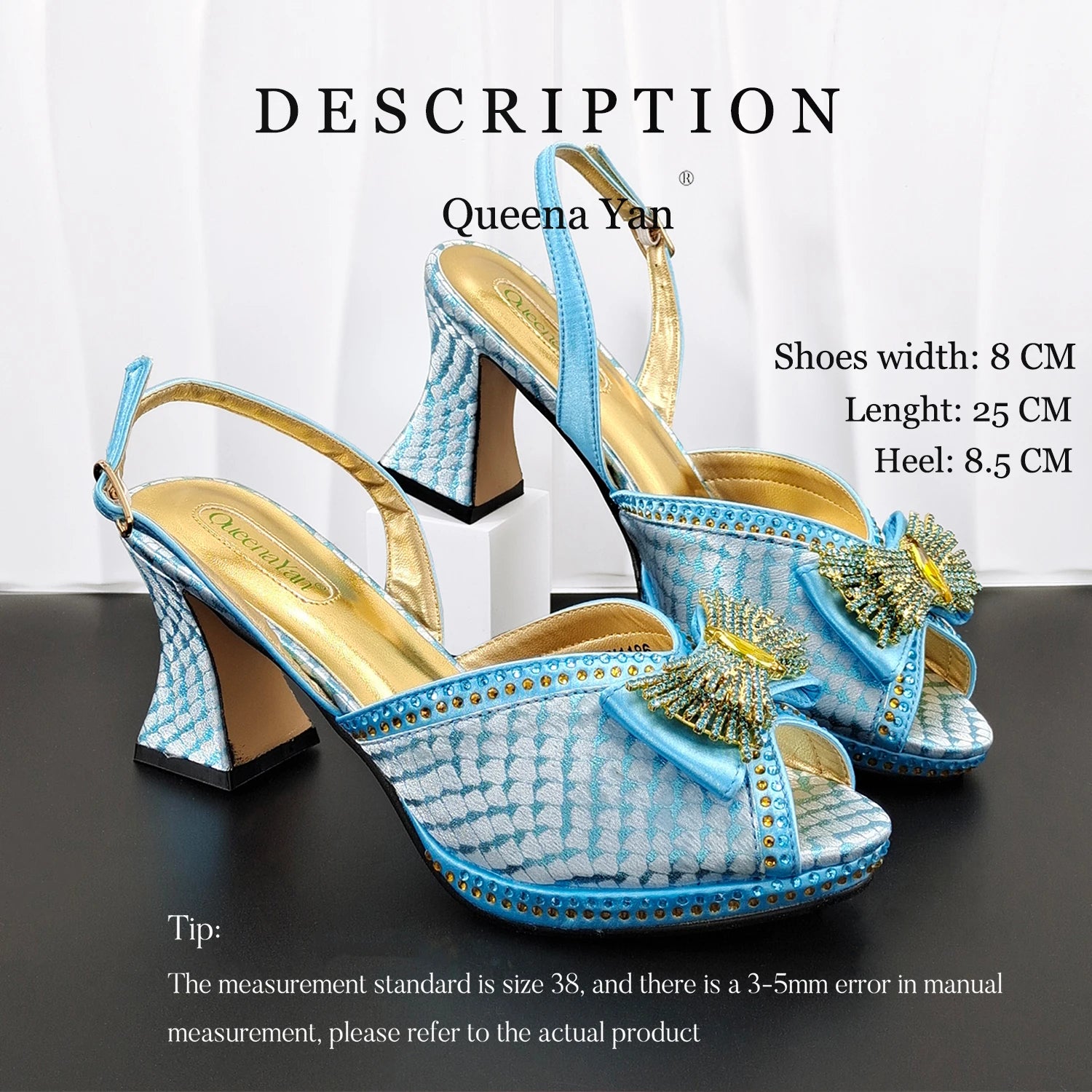 Women's Rhinestone Peep Toe High Heels & Handbag Set | Wedding Party Pumps