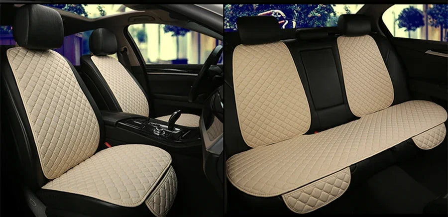 Universal Car Seat Cover Protector Linen Front Rear Back Flax Summer Cushion Pad Mat Sedan Suv Pick-up Car Interior Accessories