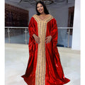 Red African Bazin Rich Dress Original Nigerian Basin BouBou Dashiki For Ankara Party Wedding Bride Robe Guipure Sewn Dress