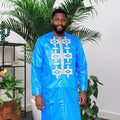 African Clothes For Man Bazin Riche Embroidery Design Top Long Sleeve 2 Piece Set