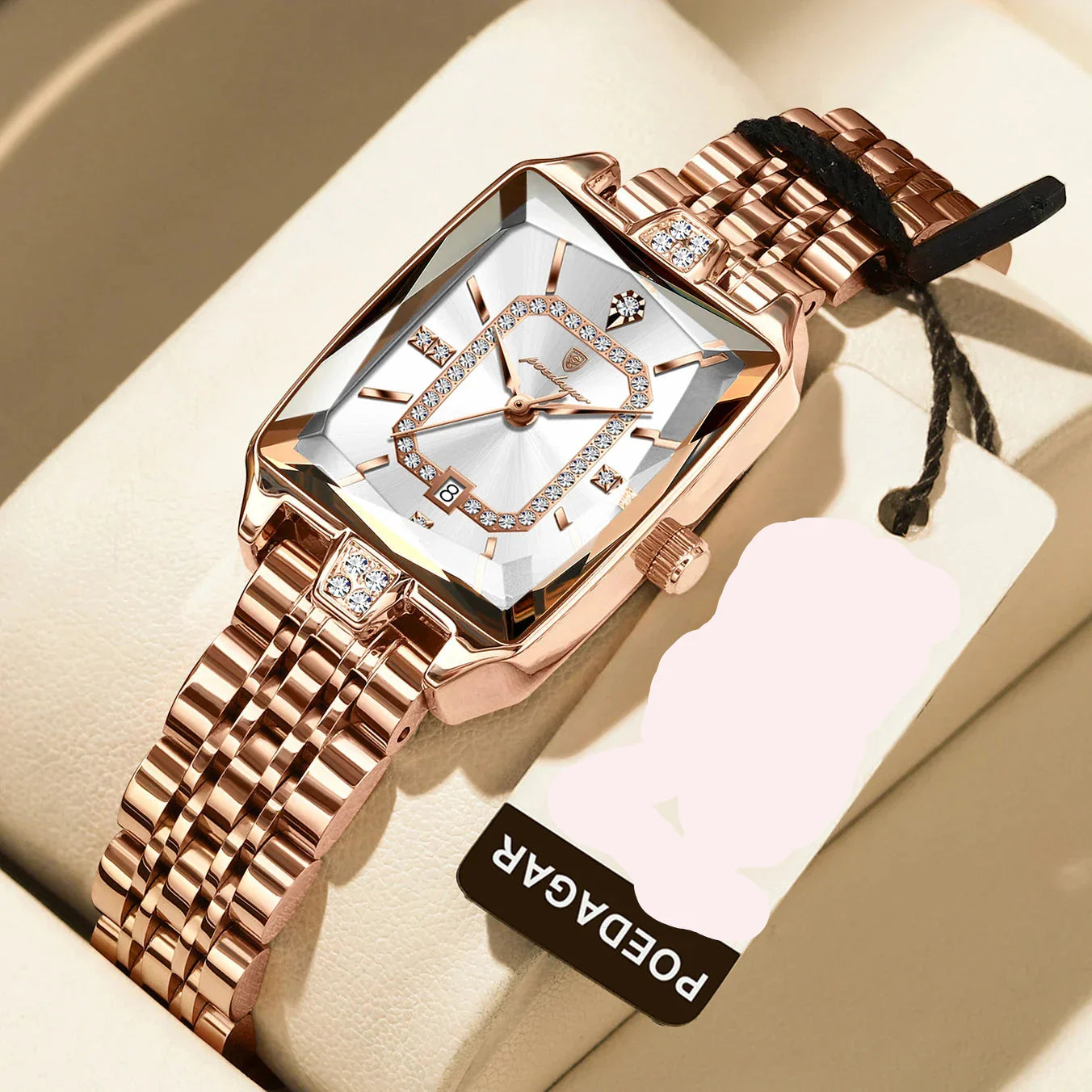 Luxury Elegant Watch For Women Date Waterproof Rectangle Ladies Watch
