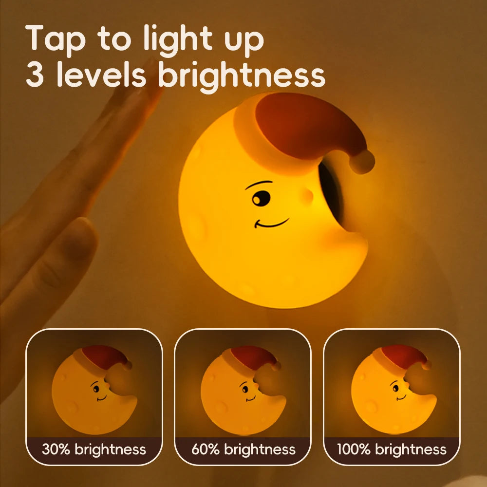Novelty LED Star Cloud Silicone Night Light Nursery Sleeping Wall Lamp Rechargable Beside Lamp For Baby Bedroom Decor