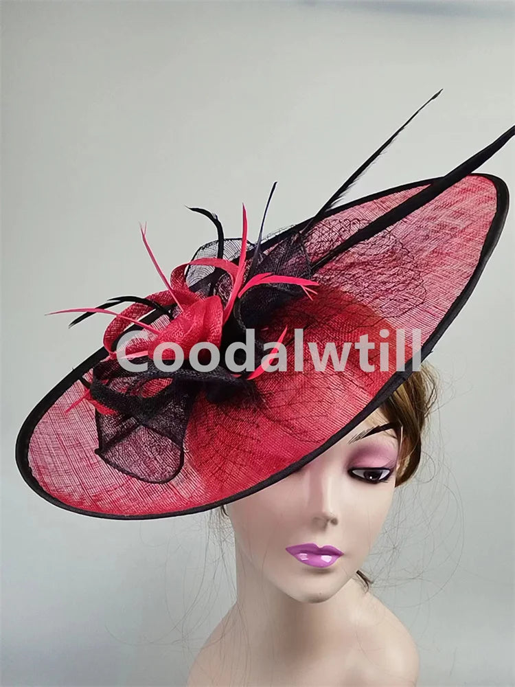 Wedding Pillbox Fascinator Hat Fashion Flower Headwear Women Formal Dress Party Royal Ascot Hair Accessories Feather Chapeau