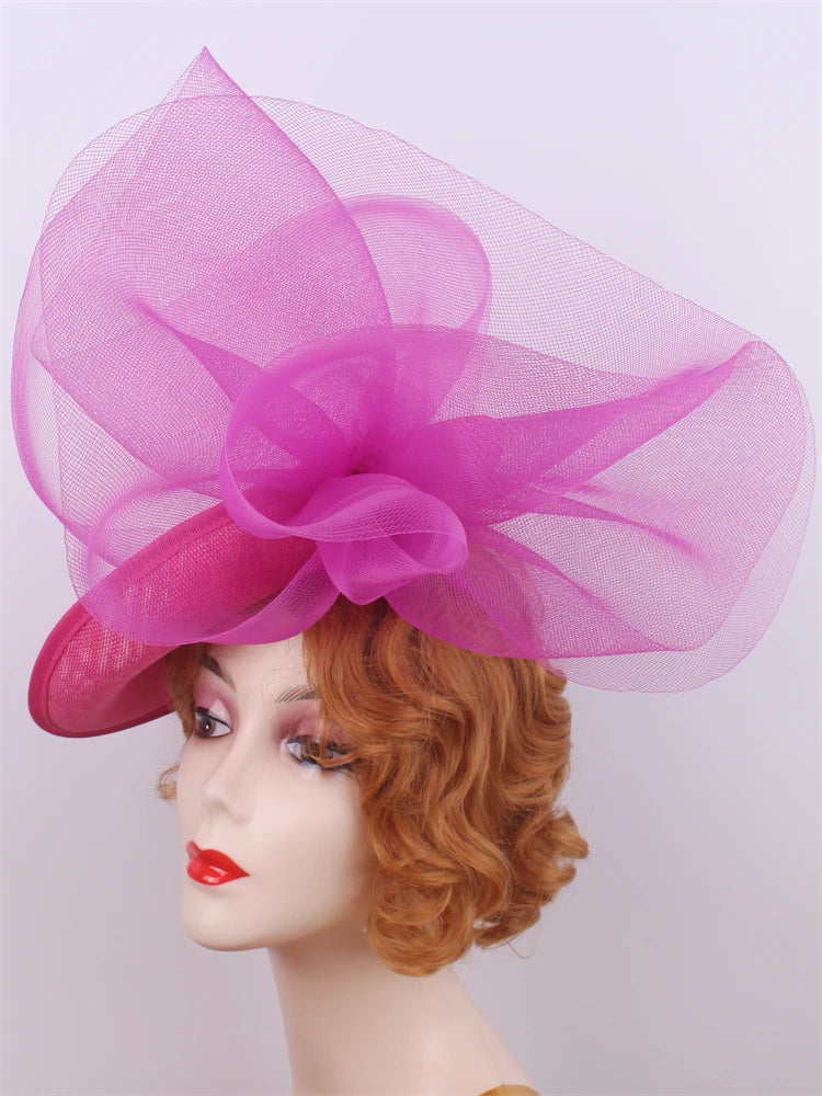 Elegant Wedding Mesh Flower Fascinator Hat for Women Tea Party Headpiece Royal Ascot