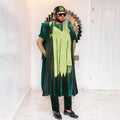 African Clothes for Men Clothing High-Quality Pink Embroidery With Hat Flannelette 3 Pcs Set