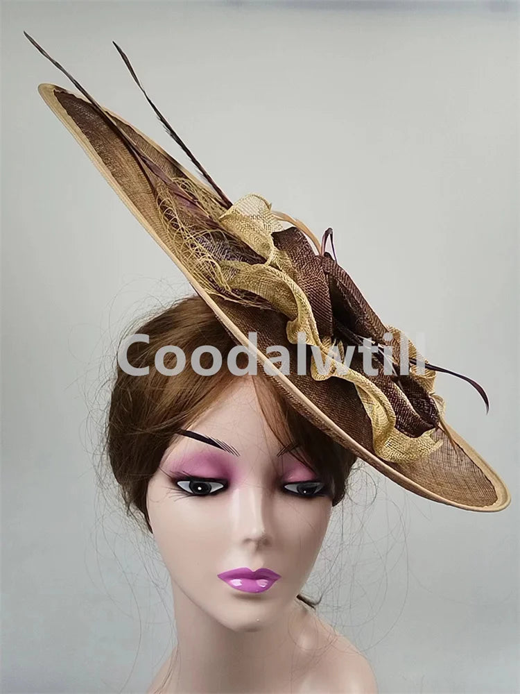 Wedding Pillbox Fascinator Hat Fashion Flower Headwear Women Formal Dress Party Royal Ascot Hair Accessories Feather Chapeau