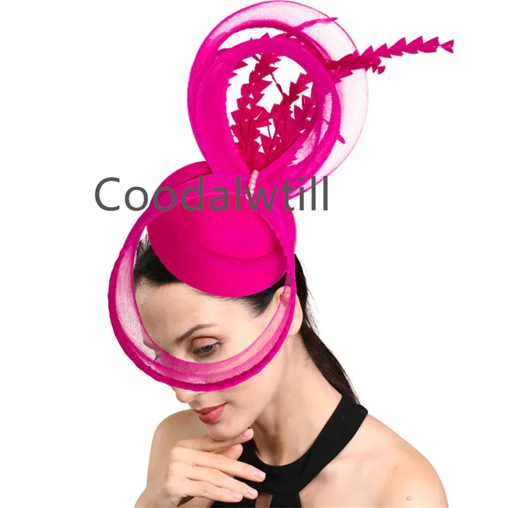 Women Vintage Pillbox Cap Headband Elegant Cocktail Kentucky Headpiece Fascinators