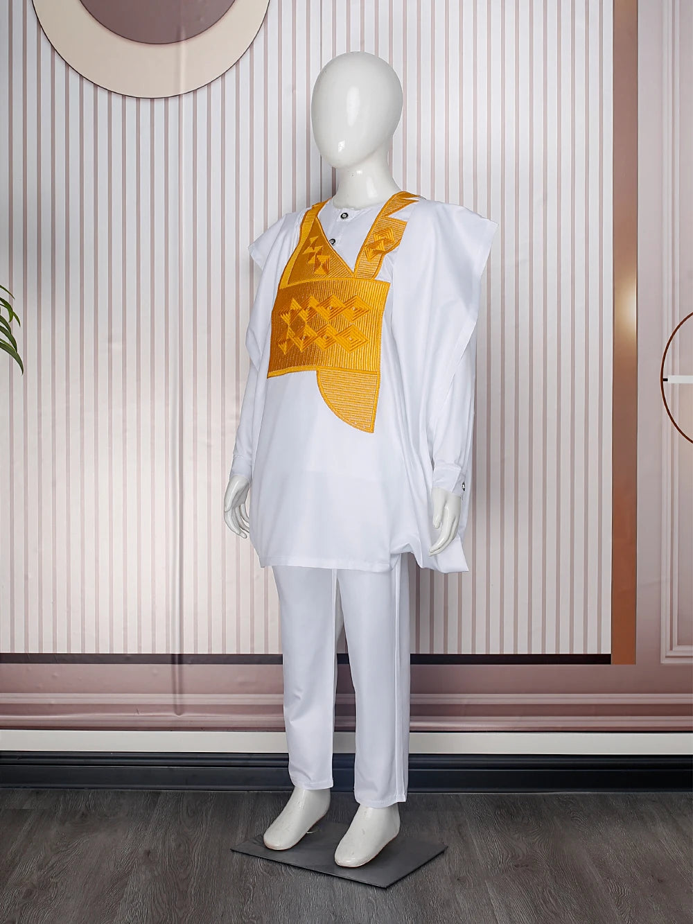 Children's African Dashiki 3-Piece Set | Embroidery Top, Pants & Robe | Ages 2–10