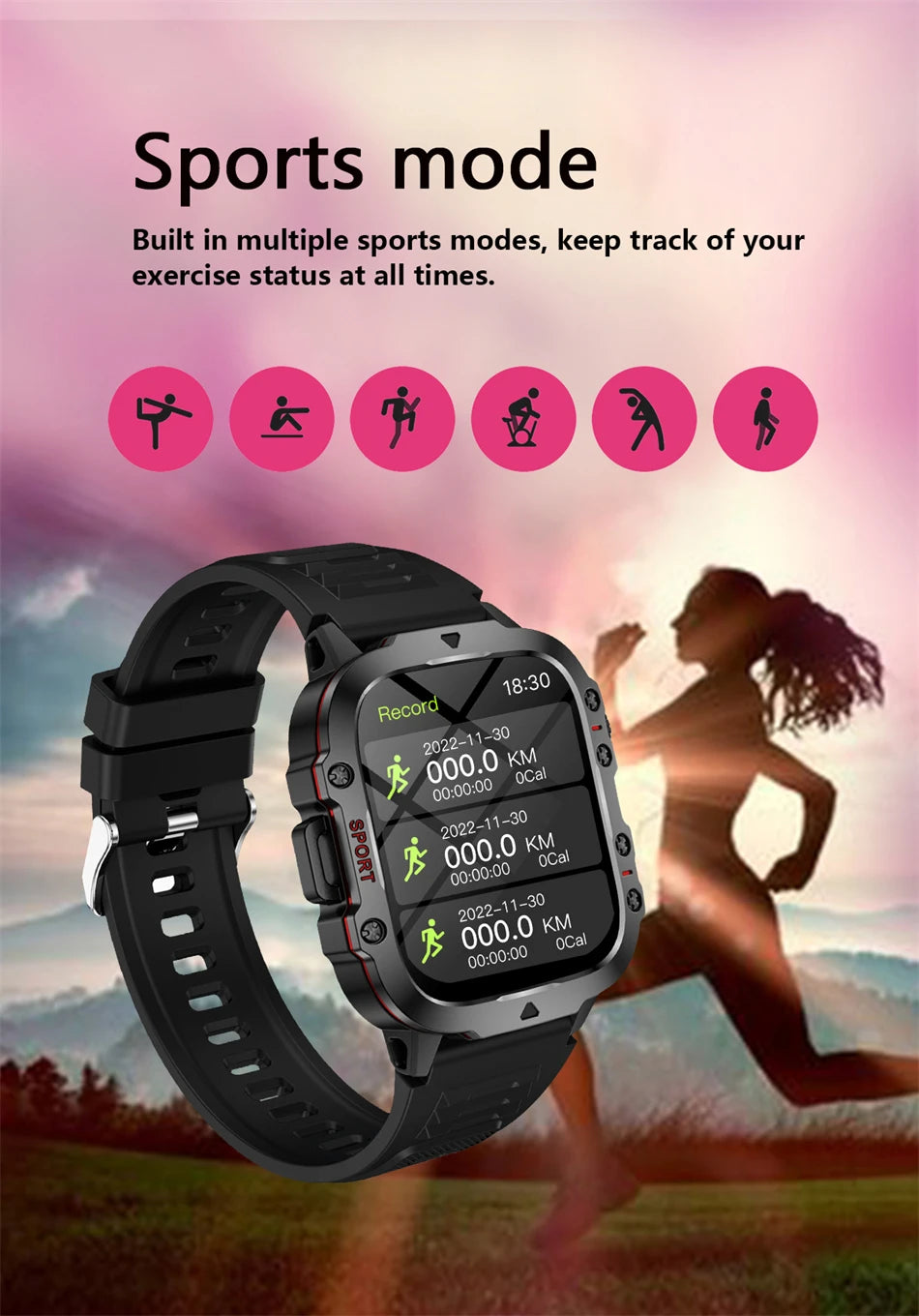 Bluetooth Smartwatch | Heart Rate Sleep Tracker | Gift for Men & Women
