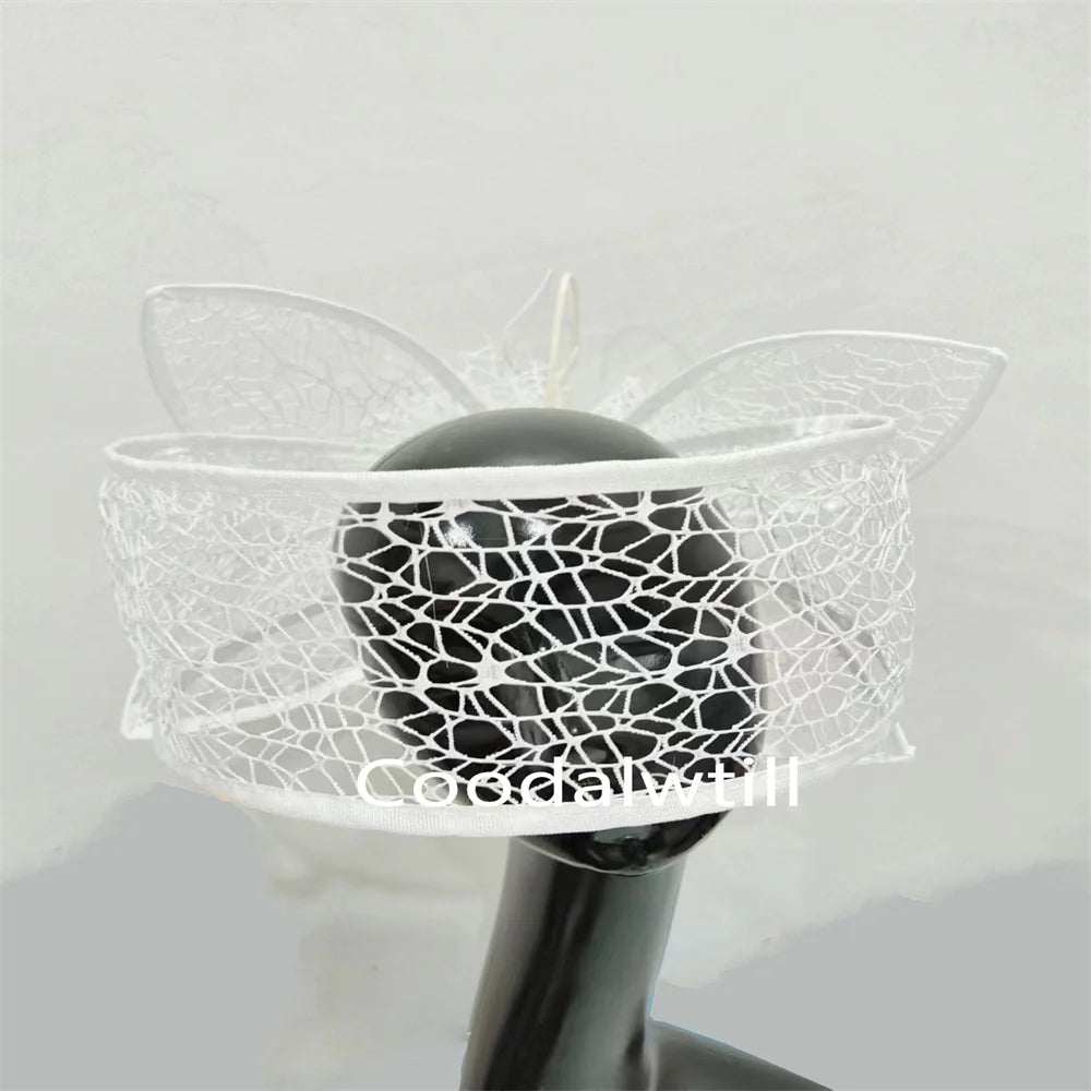 White Wedding Mesh Fascinator Hat New Fashion Women Church Headpiece Net Bride Mariage Millinery Cap Femme Chapeau Cap Party