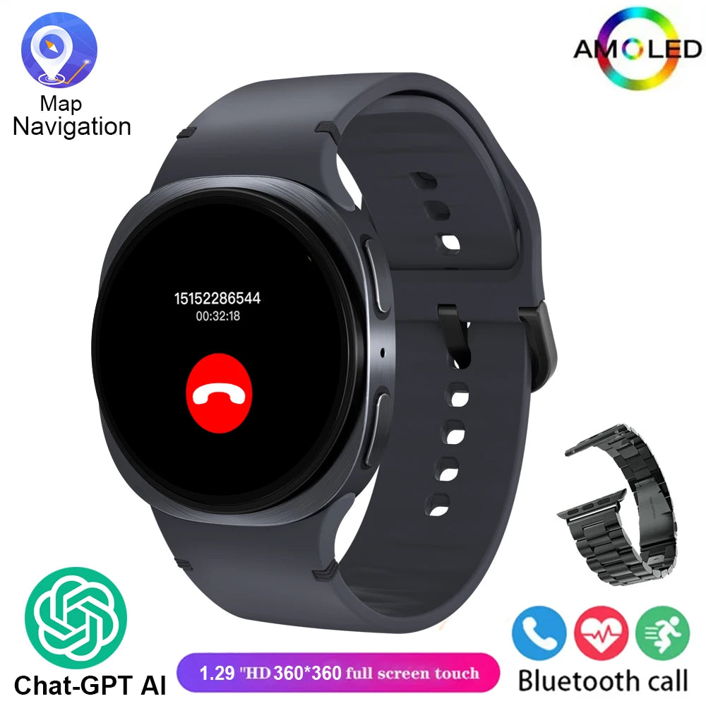 2025 GPS Smart Watch | AMOLED Heart Rate Bluetooth Call Waterproof | Men & Women