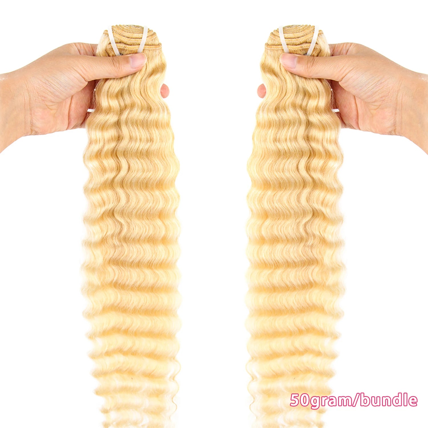 Brazillian Human Hair Bundles 613 Deep Wave 10-30 Inch Remy Weave Extensions 50g Bleachable Sew-in