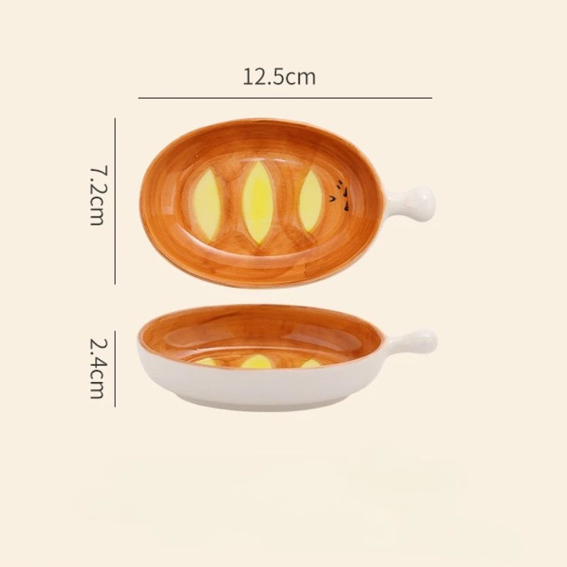 Bread Shaped Ceramic Dipping Dish | Cute Sauce Plates & Tableware | HotTrendyPicks