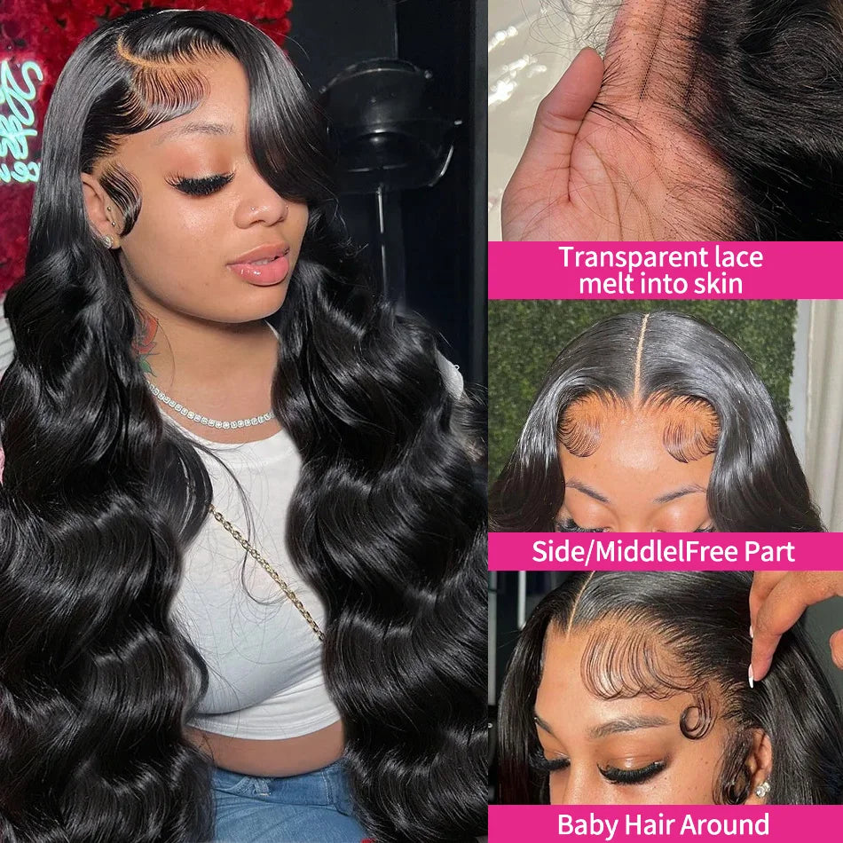 300 High Density Body Wave 13x6 HD Lace Frontal Brazillian Human Hair 40 Inch 13x4 Body Wave Lace Front Wig For Women