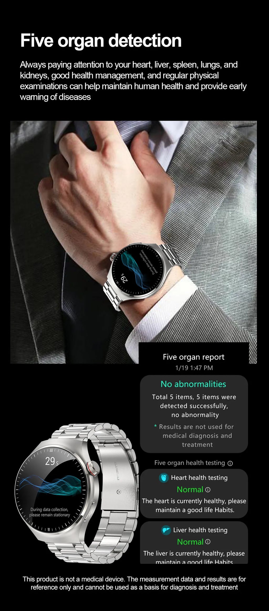 Nursing Grade Health Smartwatch | ECG+PPG Blood Lipid Uric Acid Body Temp