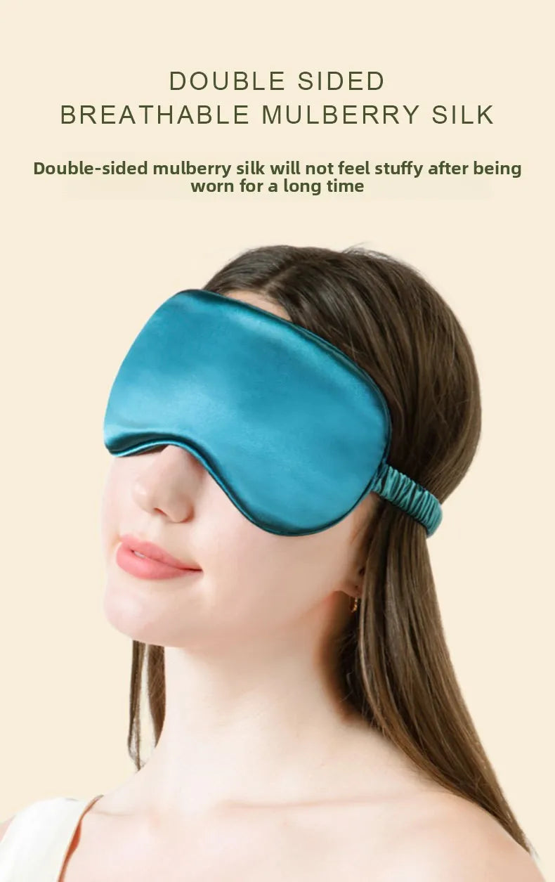 Silk Sleep Aviation Eye Mask Sleep Blackout Double-sided Mulberry Silk Eye Mask Ice Compress Ice Silk Eye Mask