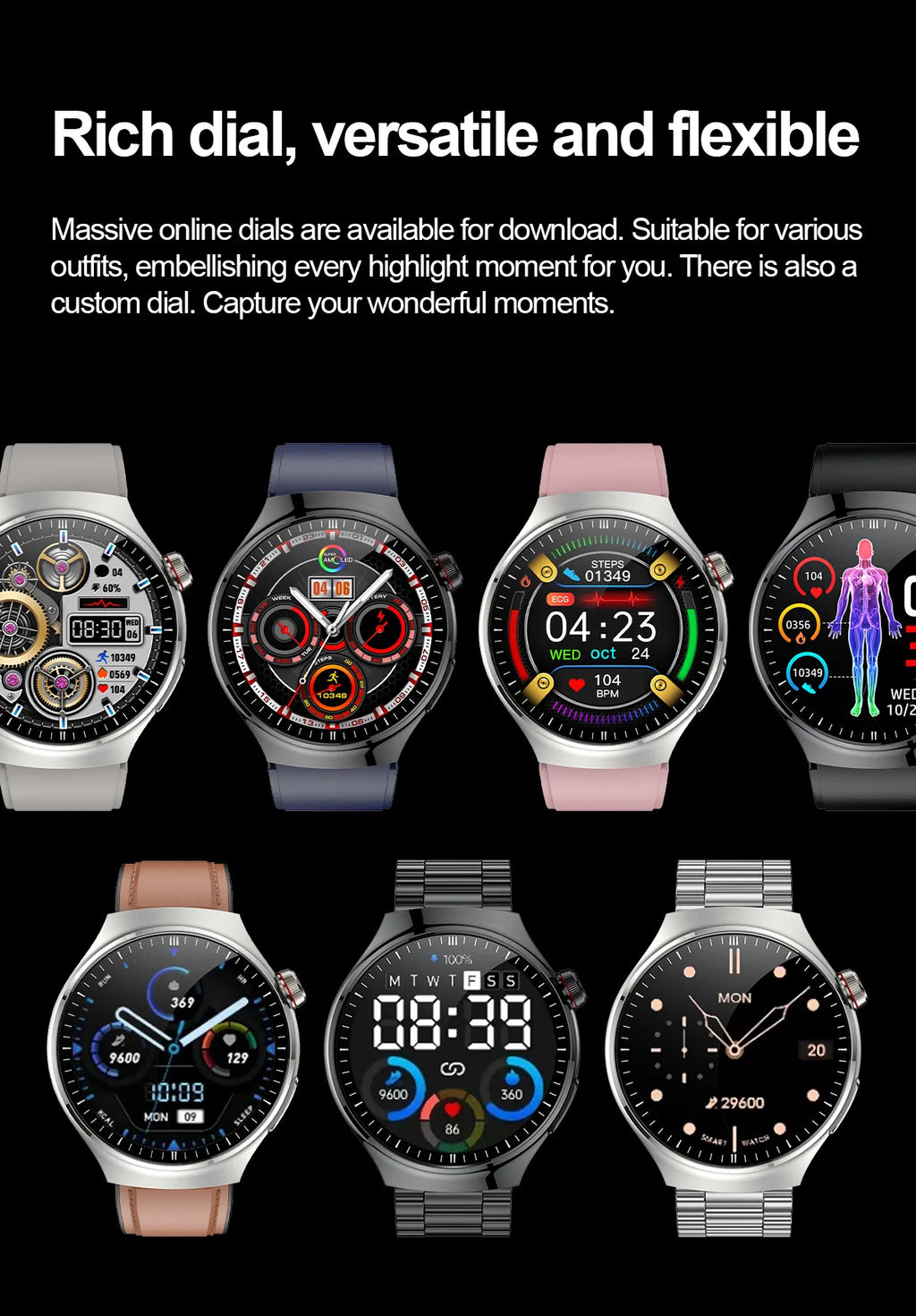 Nursing Grade Health Smartwatch | ECG+PPG Blood Lipid Uric Acid Body Temp