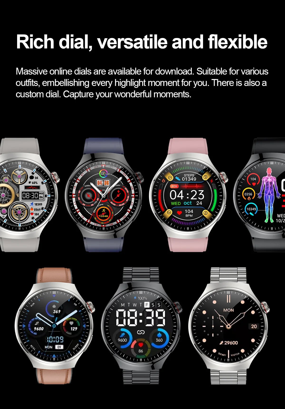 Nursing Grade Health Smartwatch | ECG+PPG Blood Lipid Uric Acid Body Temp