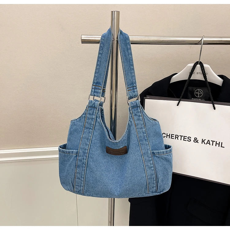Fashion Luxury Women's Shoulder Bag Denim Fabric High Quality Women's Handbags Large Capacity Multi Functional Women‘s Tote Bag