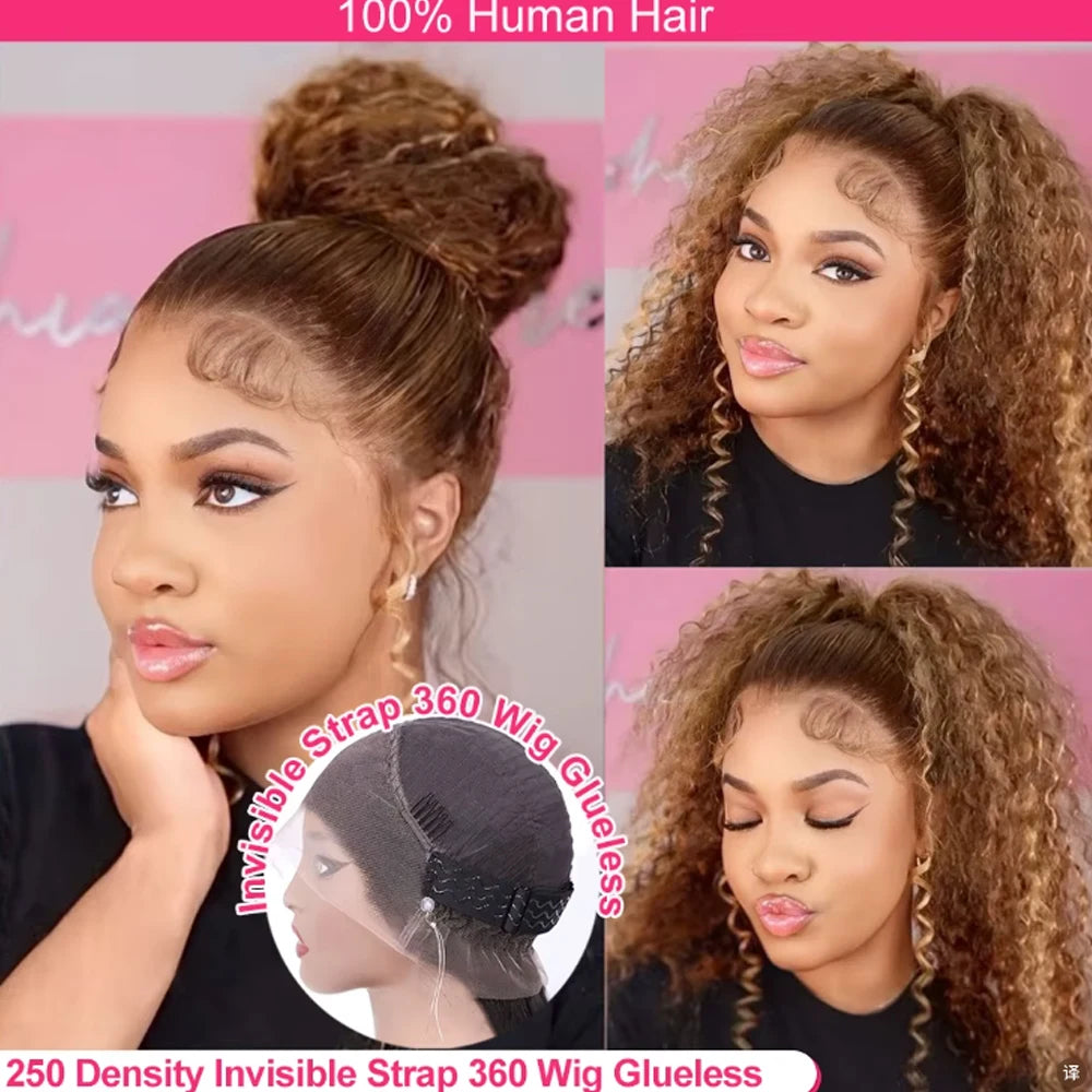 99J Deep Wave Frontal Wig 360 Full Hd Lace Front Wig Pre Plucked 250 High Density Burgundy Red Glueless Wig Human Hair