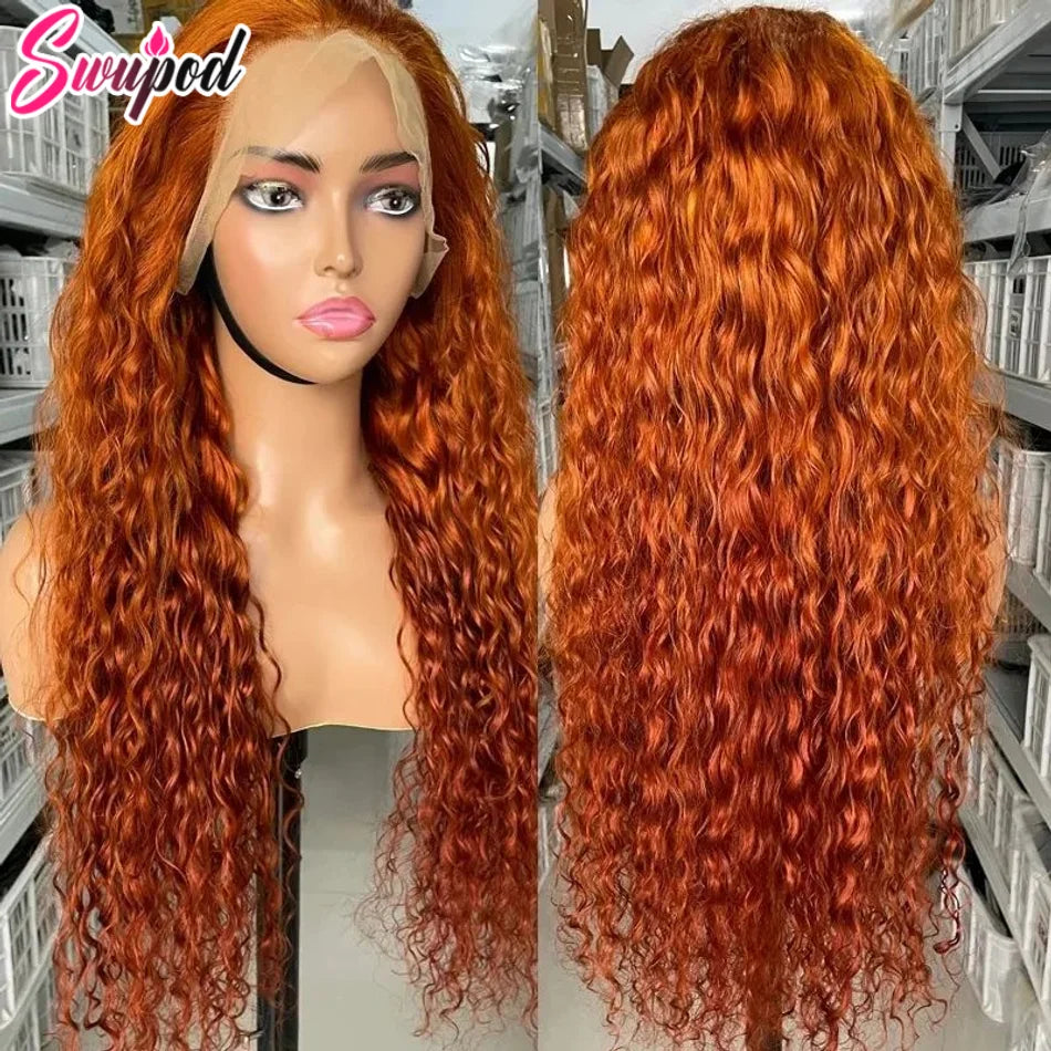 250% 360 Full Lace Ginger Orange Wig 13x6 HD Lace Frontal Wig 13x4 Front Deep Wave Curly Remy Human Hair Glueless PrePlucked