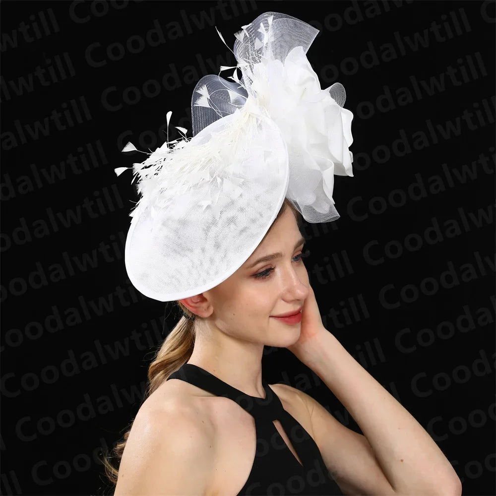 Women's Formal Tea Party Headpiece and Cocktail Church Chapeau Cap Headband Millinery