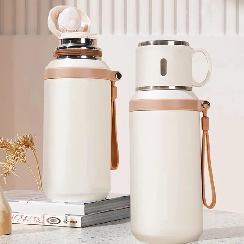 600ml Stainless Steel Travel Thermal Mug | Leak-Proof Thermos Coffee Cup