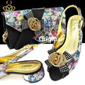 QSGFC Italian Design Shoes and Bag Matching Set Women Low Heel  Nigeria Party Wedding bigger size shoes