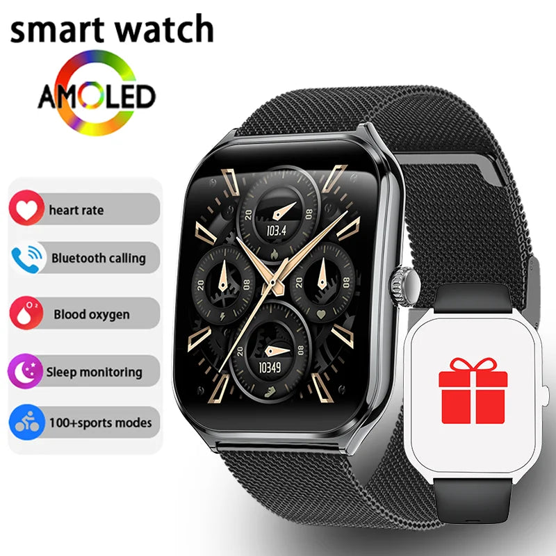 New Ultra Thin Smart Watch men 1.96" AMOLED 360*360 HD Pixel Display Always Show Time Bluetooth Call Reminder Smartwatch Ladies