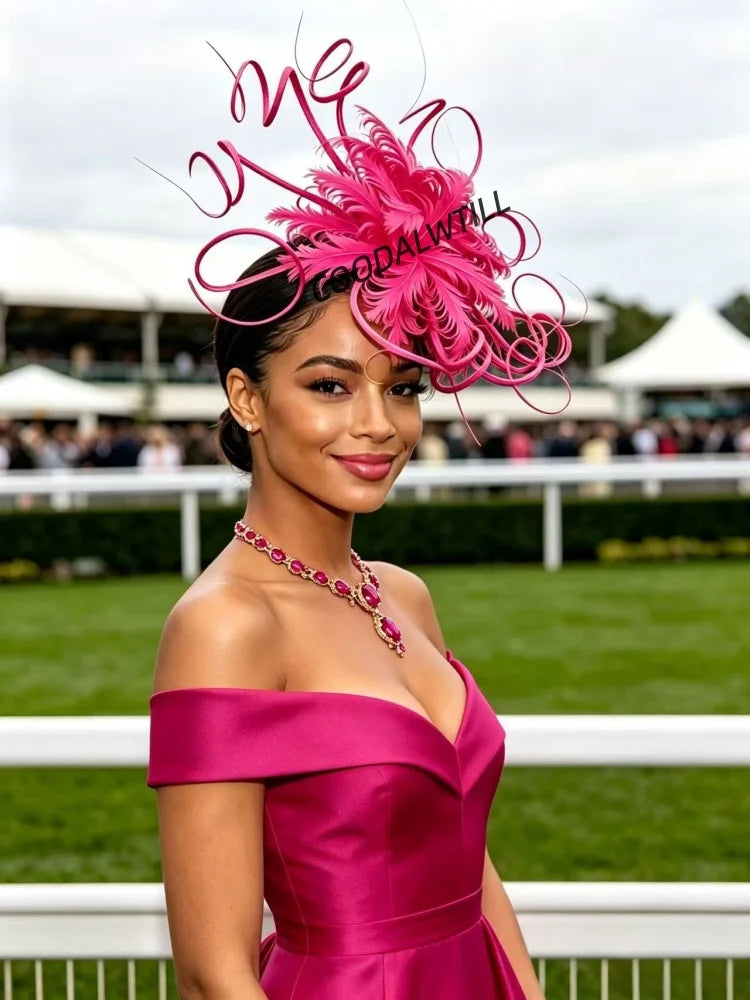 Elegant Fascinator Decorated With Soft Feather Women Race Day Headwear Formal Cocktail Party And Photoshoot Hair Accessories