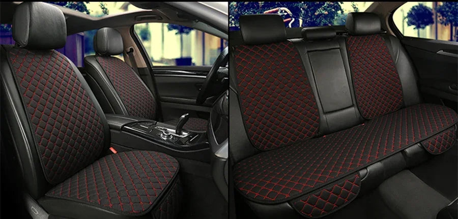 Universal Car Seat Cover Protector Linen Front Rear Back Flax Summer Cushion Pad Mat Sedan Suv Pick-up Car Interior Accessories