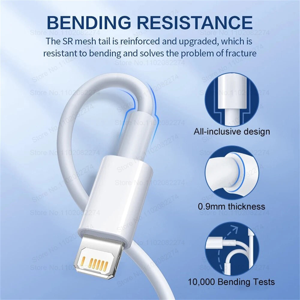 1-3 PCS PD 35W USB Cable for iPhone 16 15 14 13 12 11 Pro Max Plus XR XS Fast Charging USB C Charger Cable Date Wire Accessories