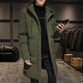 High Quality Long Cotton-padded Coat Warm Simple Solid Color Thin Look High Trend All Quality Fabric Comfortable Men's Parkas