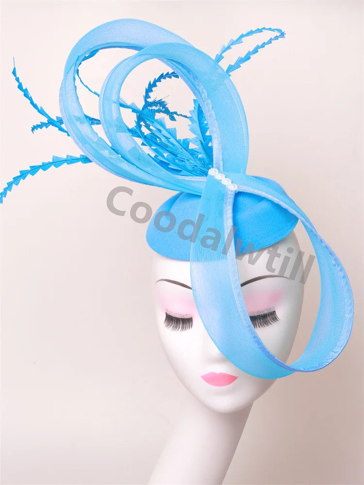 Charming Mesh Fascinator Ladies Elegant Derby Feather Hair Accessories For Women
