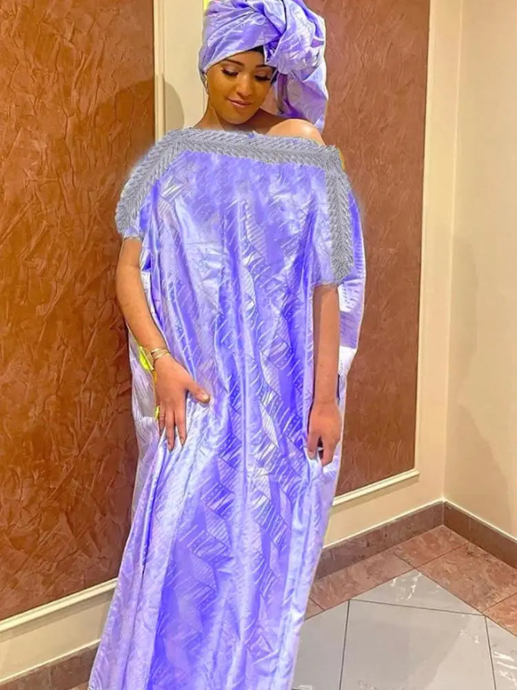 African Bazin Riche Embroidery Wedding Dress | Ankara Dashiki Bridal Robe | Women