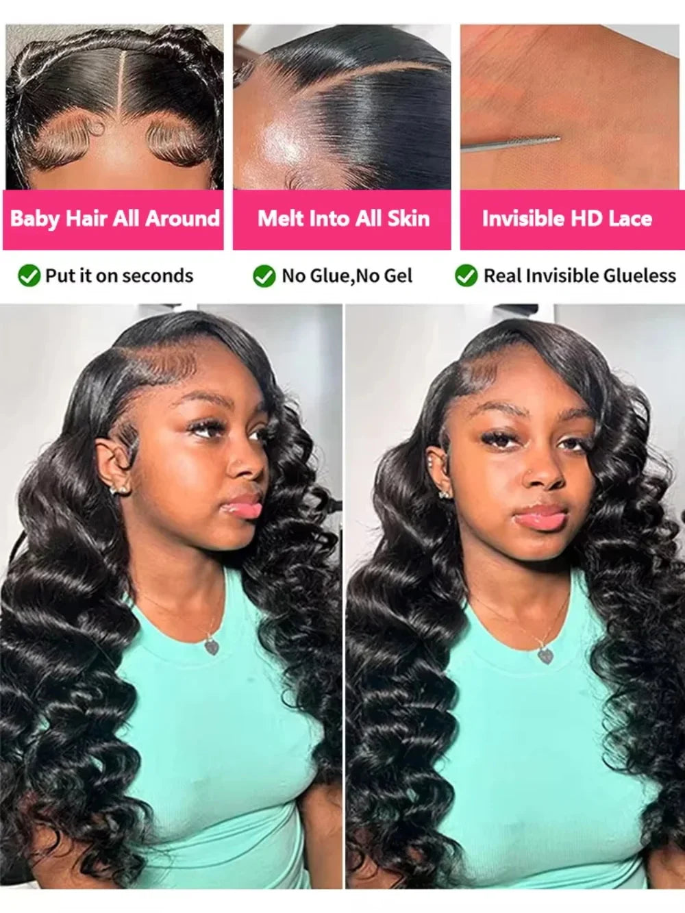 40 Inch Loose Deep Wave Brazilian Human Hair Wig 13x6 HD Lace Frontal 13x4 Lace Wig Frontal for Women with Swiss Lace Average Cap Size