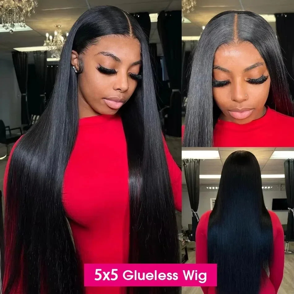 40 Inch Straight Drawstring 360 Full Lace Wig Human Hair 100% 13x6 HD Transparent Lace Frontal Wigs 5x5 Glueless Wigs For Women