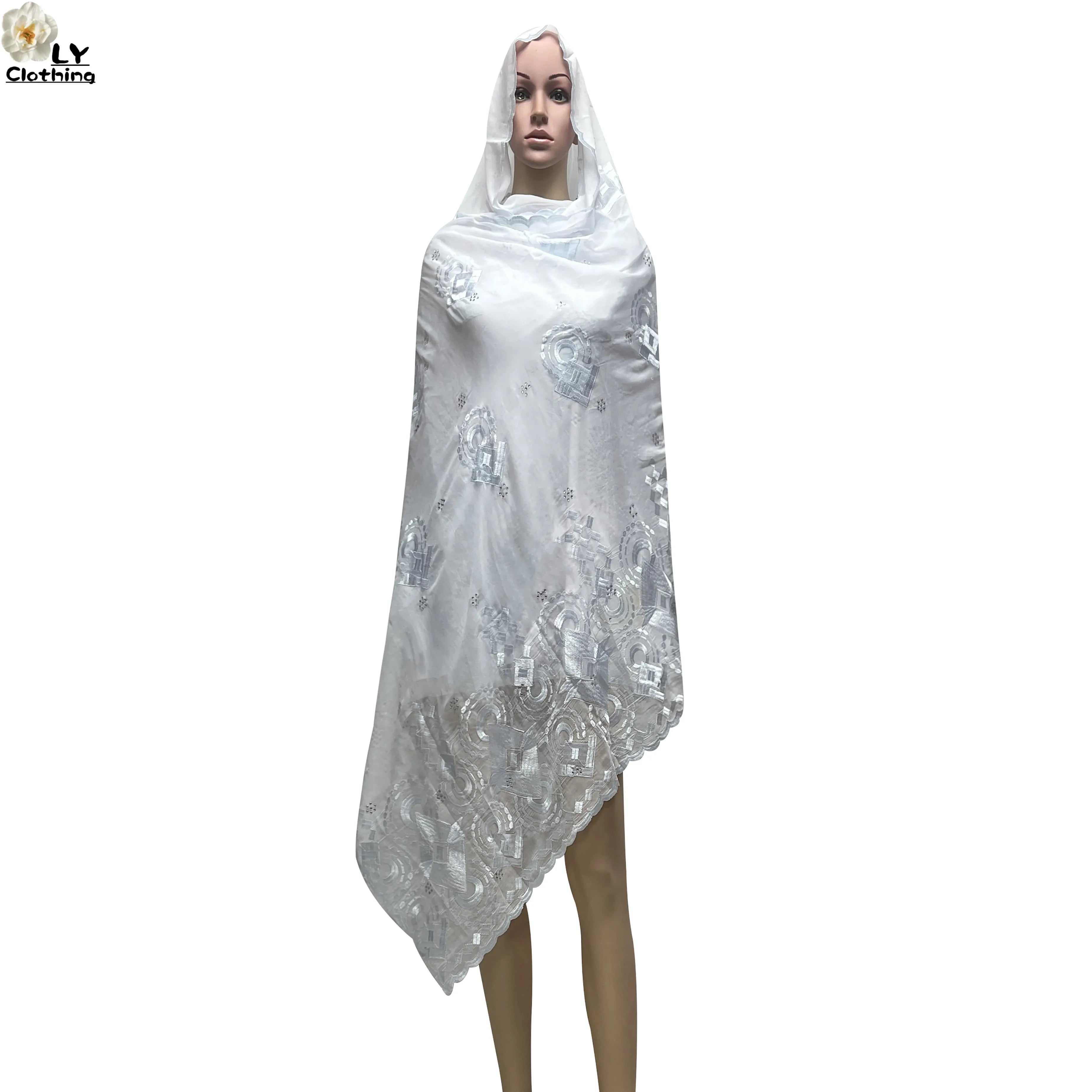 Embroidered Sequin Hijab Shawl - Premium Cotton Pashmina