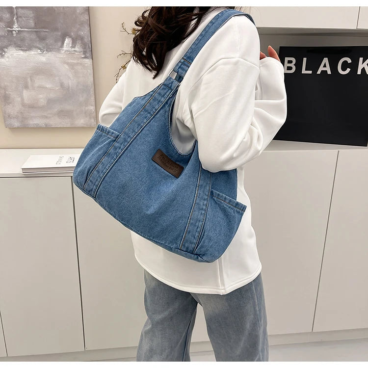 Fashion Luxury Women's Shoulder Bag Denim Fabric High Quality Women's Handbags Large Capacity Multi Functional Women‘s Tote Bag