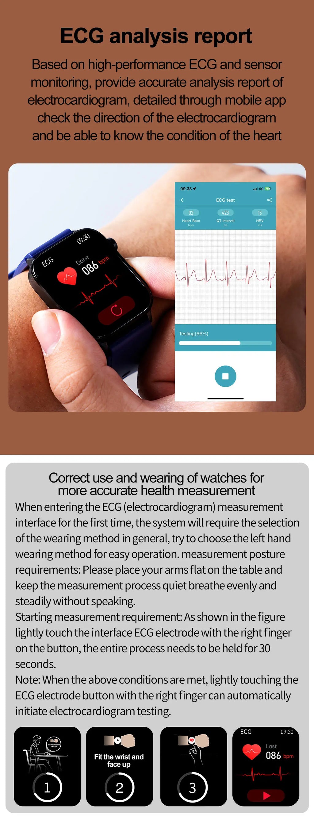2025 AI Health Smartwatch | ECG+PPG Blood Lipids Uric Acid Body Composition | Men