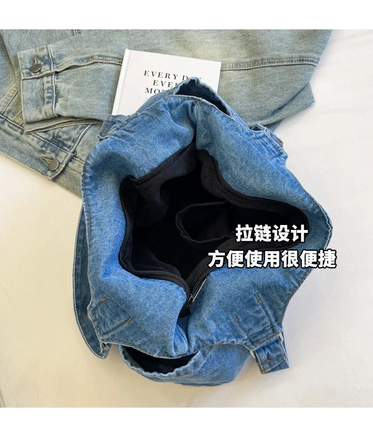 Fashion Luxury Women's Shoulder Bag Denim Fabric High Quality Women's Handbags Large Capacity Multi Functional Women‘s Tote Bag
