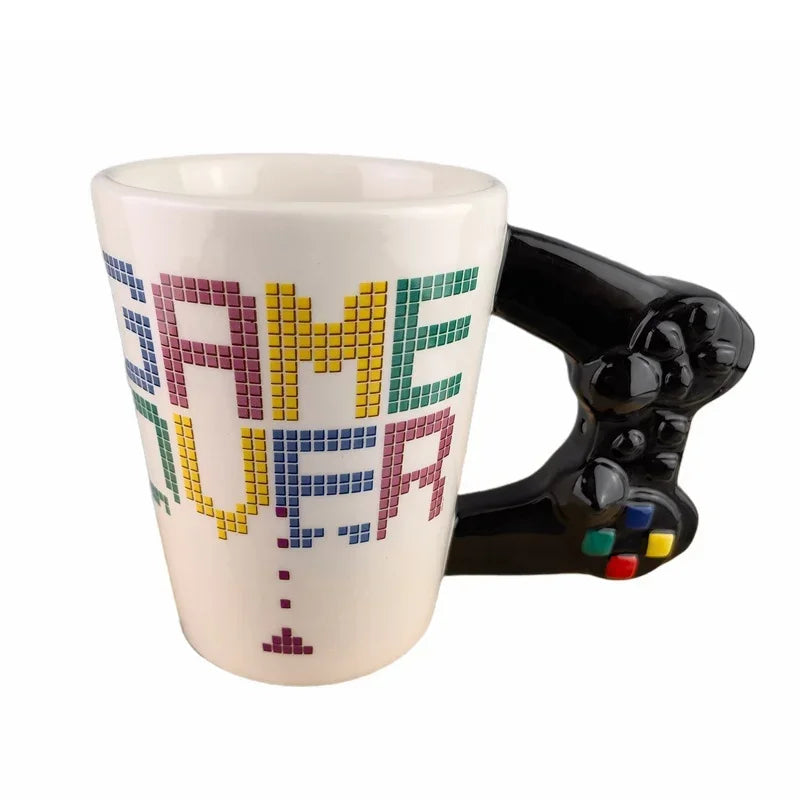 New Ceramic Mugs Creative 3D Game Over Coffee Cups Student Milk Game Controller Handle Funny Mug Birthday Christmas Gamer Gift