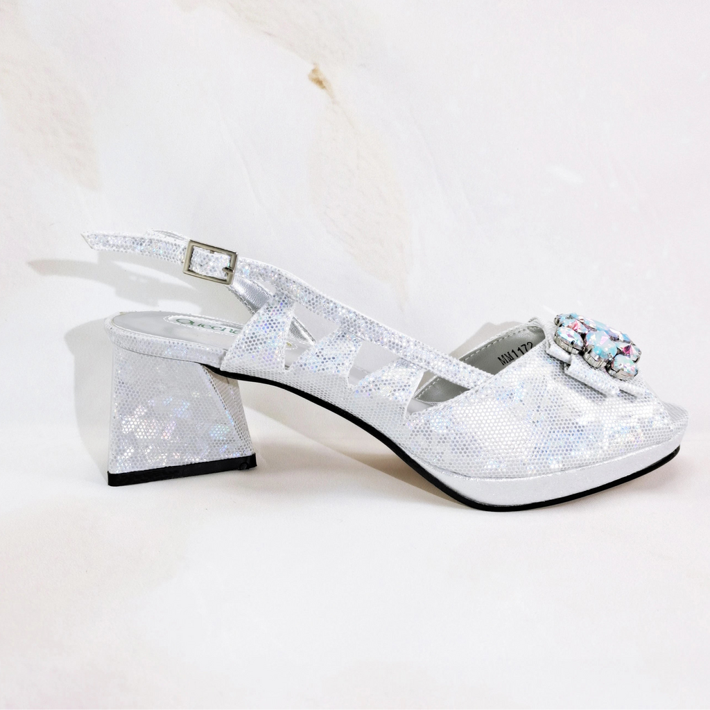 New-Season Peep Toe Ladies Elegant Coral Color Diamond-Embellished High Heels Italian-Designed Shoe and Handbag Set