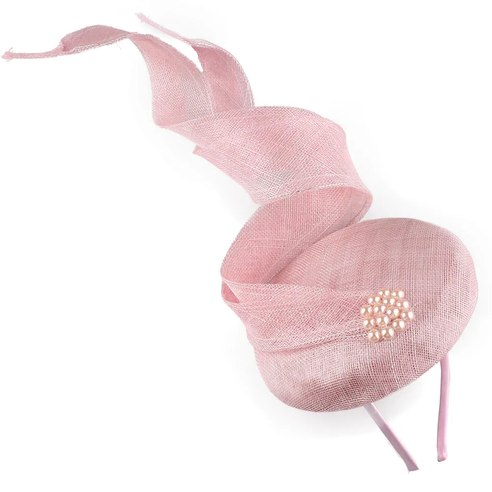 Green Fascinators Millinery Hat Party Tea Chapeau Headband New 4-Layer Sinamay Female Bridal Married Headpiece Fashion Occasion