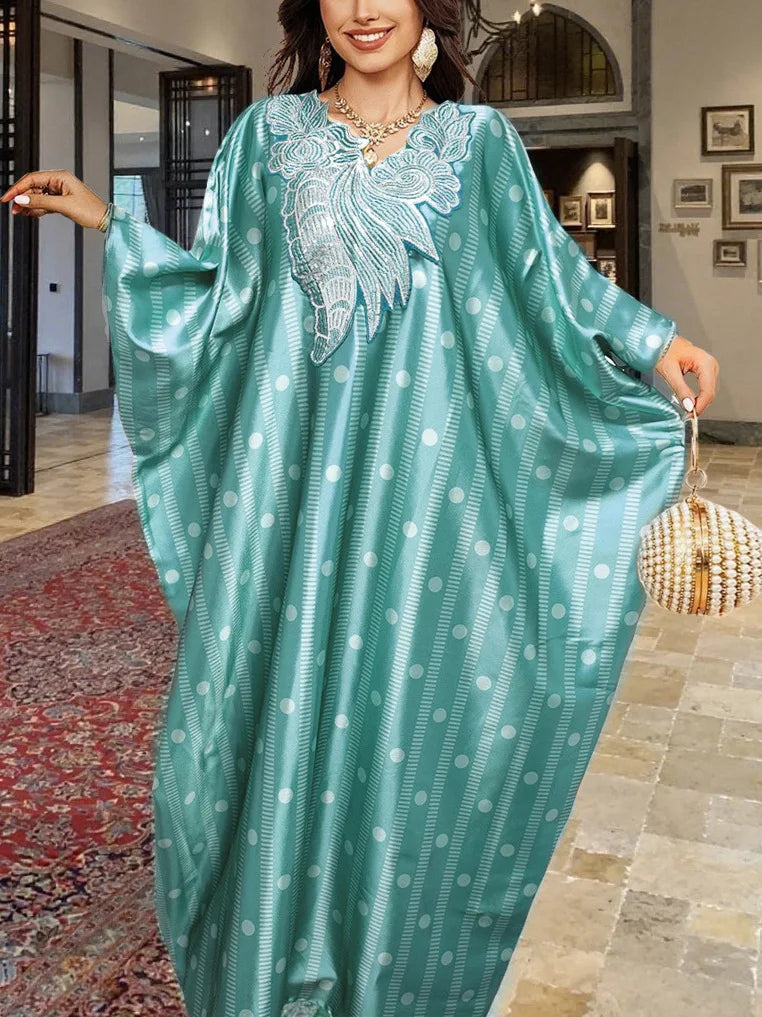 Women African Muslim Fashion Kaftan Evening Party Dresses Boubou Outfits