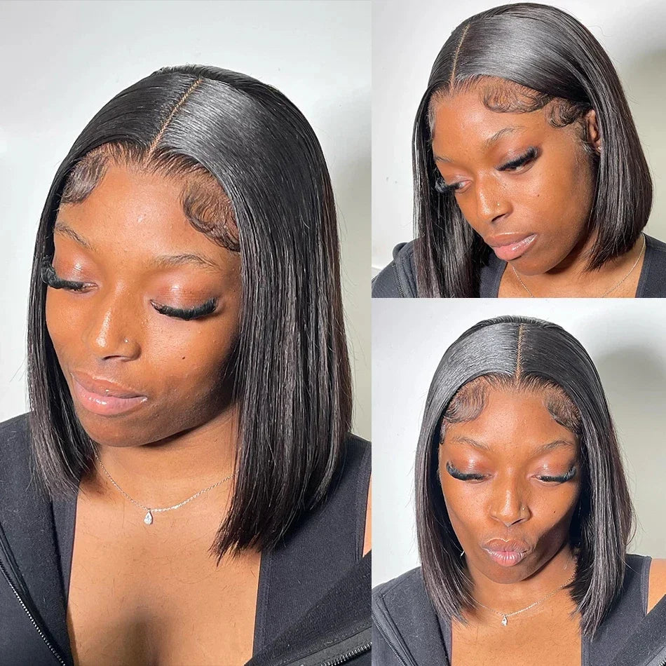 13x4 Straight Short Bob Lace Front Wig | 100% Remy Human Hair | Women
